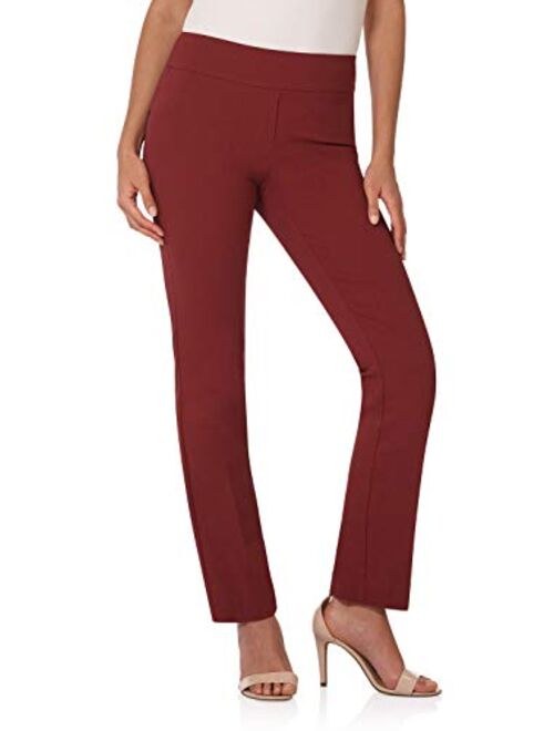 Rekucci Women's Ease Into Comfort Straight Leg Pant with Tummy Control