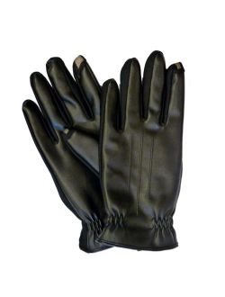 Smart Touch Men Black Faux Leather Touchscreen Gloves Smartouch Text