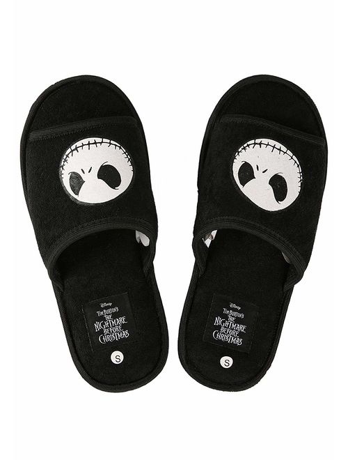 Disney Jack Skellington Open-Toe Slippers, Black, Medium