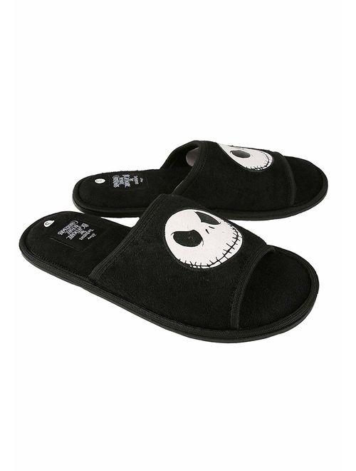 Disney Jack Skellington Open-Toe Slippers, Black, Medium