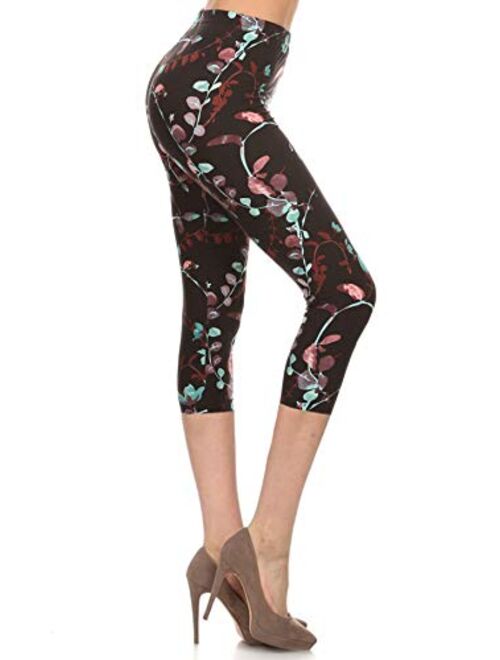 Leggings Depot Capri REG/Plus Fashion Print Leggings Capri BAT1