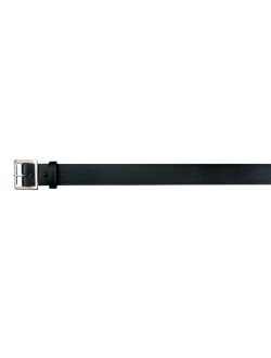 Black 1 1/4" Bonded Leather Garrison Belt with Nickle Plated Brass Buckle