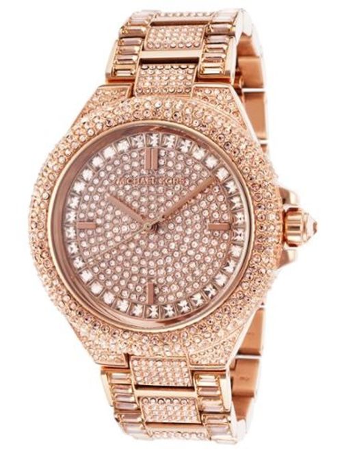 Michael Kors Women's Camile Crystal Rose-Tone Stainless Steel Rose-Tone Dial MK5862