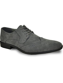 BRAVO/KING-3 Dress Shoe Classic Faux Suede Oxford Leather Lining Gray