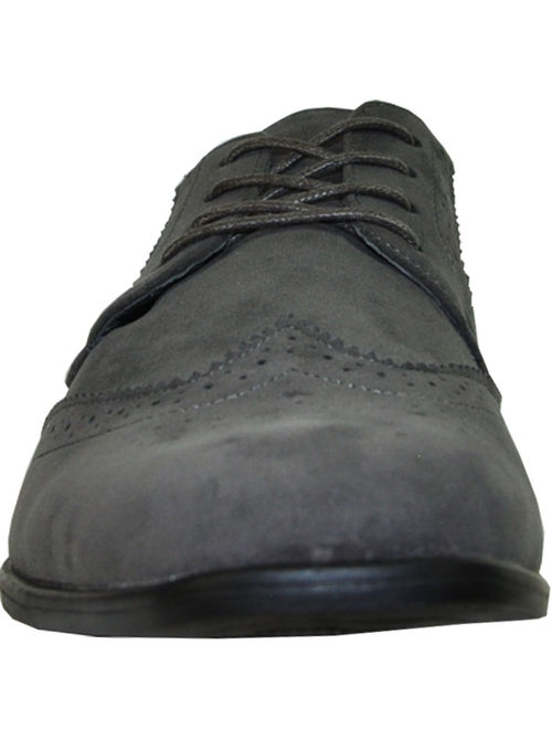 BRAVO/KING-3 Dress Shoe Classic Faux Suede Oxford Leather Lining Gray