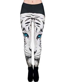 Ndoobiy Women's Printed Leggings Full-Length Regular Size Workout Legging Pants Soft Capri L1