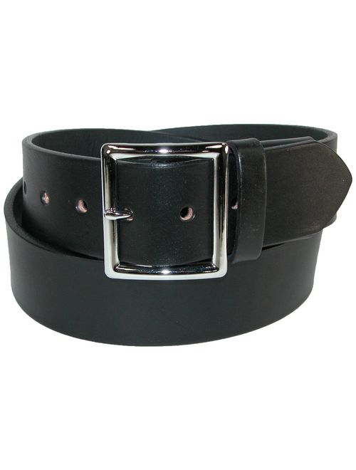 Men's Big and Tall Leather Garrison Belt with Hidden Elastic