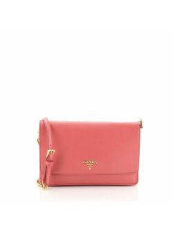 Chain Wallet Crossbody Saffiano Leather