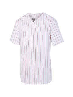 1685 Augusta Sportswear Jersey Men's Pinstripe Full Button Baseball