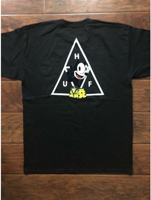 HUF X Felix The Cat Black Tee Shirt Size Large