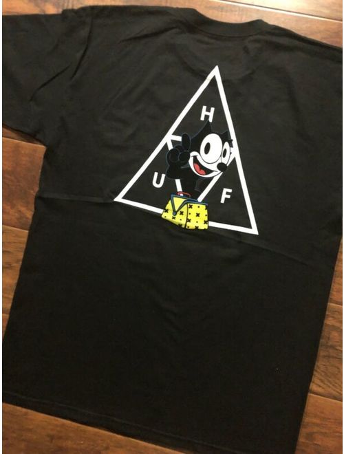 HUF X Felix The Cat Black Tee Shirt Size Large