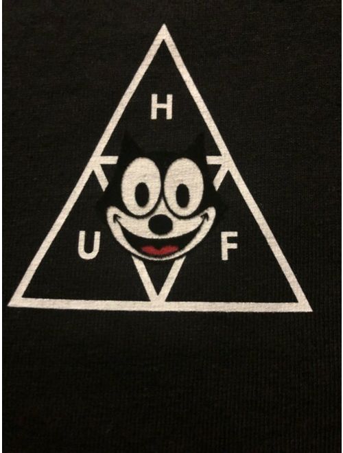 HUF X Felix The Cat Black Tee Shirt Size Large