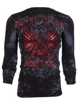 ARCHAIC by AFFLICTION Mens LONG SLEEVE THERMAL Shirt ACHILLES Biker $58 NWT