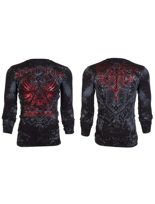 ARCHAIC by AFFLICTION Mens LONG SLEEVE THERMAL Shirt ACHILLES Biker $58 NWT