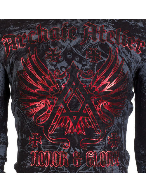 ARCHAIC by AFFLICTION Mens LONG SLEEVE THERMAL Shirt ACHILLES Biker $58 NWT