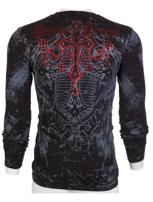 ARCHAIC by AFFLICTION Mens LONG SLEEVE THERMAL Shirt ACHILLES Biker $58 NWT