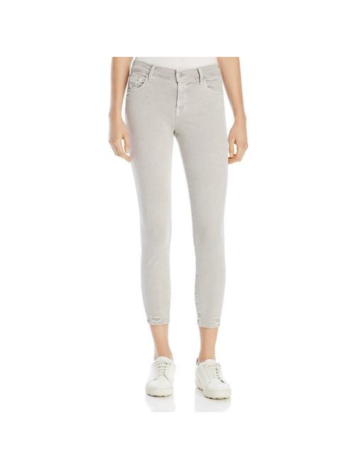 J Brand Womens Gray Distressed Mid-Rise Denim Capri Jeans 26 BHFO 8093