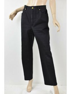 ST. JOHN Solid Black SIGNATURE JEANS High-Waist Five-Pocket Straight Leg 12 31