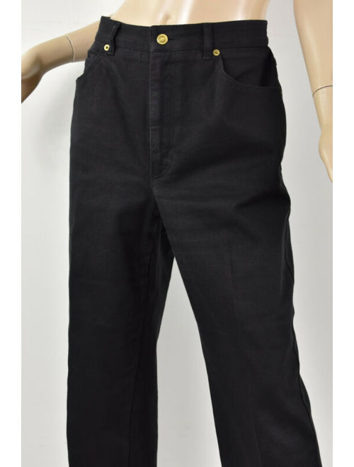 ST. JOHN Solid Black SIGNATURE JEANS High-Waist Five-Pocket Straight Leg 12 31