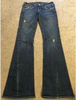 Stretch Distressed JOEY Low Rise Flare Jeans womens 26