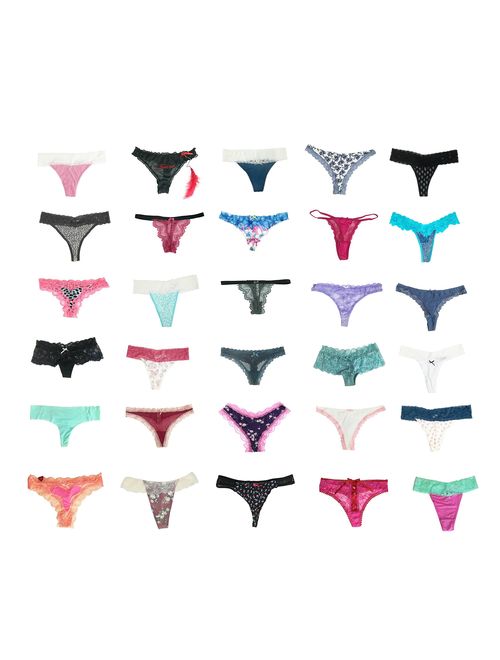 jooniyaa Women Variety of Underwear Pack T-Back Thong G-String Panties