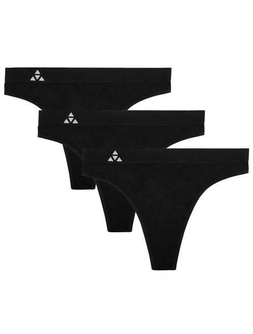 Balanced Tech Women's Wicking Performance Seamless Thong Panties 3-Pack Underwear