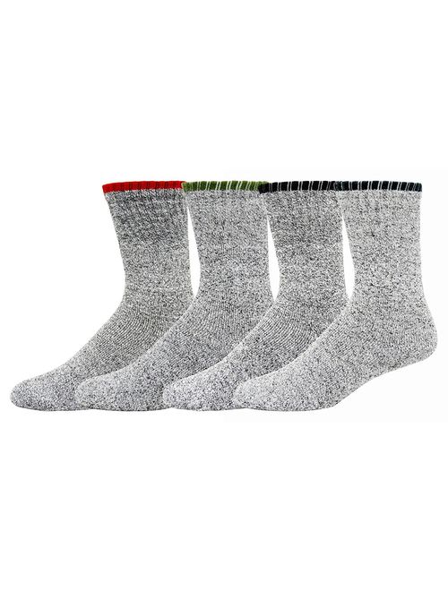 Soxnet Eco Friendly Heavy Weight Recyled Cotton Thermals Boot Socks 4 Pairs (9-11, Color Tipping)