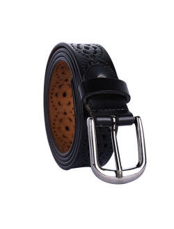 Women's Multi-Hole Carved Pin Buckle Hollow Leather Belt