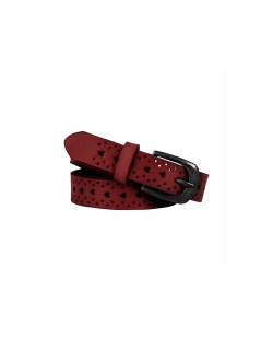 Women's Multi-Hole Carved Pin Buckle Hollow Leather Belt