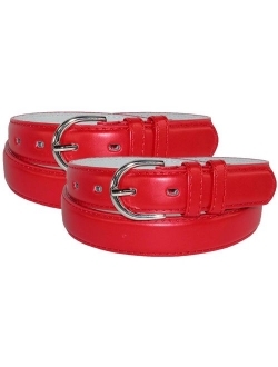 Women's Leather 1 1/8 Inch Dress Belt (Pack of 2)