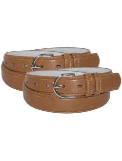 Women's Leather 1 1/8 Inch Dress Belt (Pack of 2)