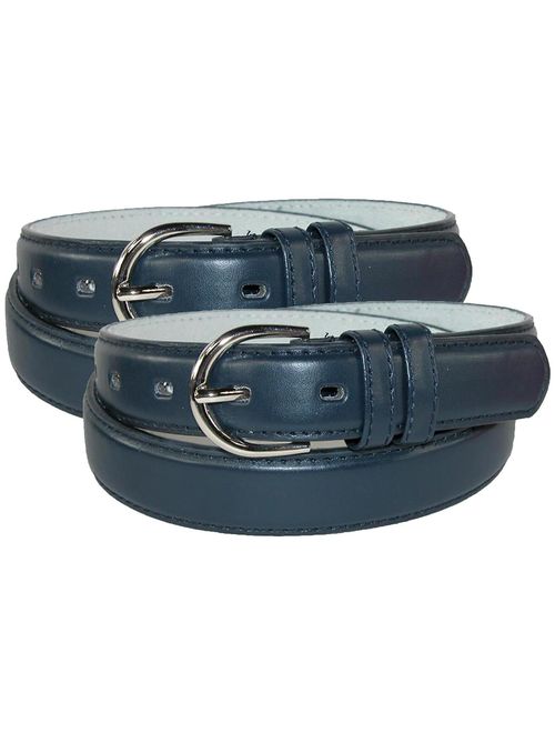 Women's Leather 1 1/8 Inch Dress Belt (Pack of 2)