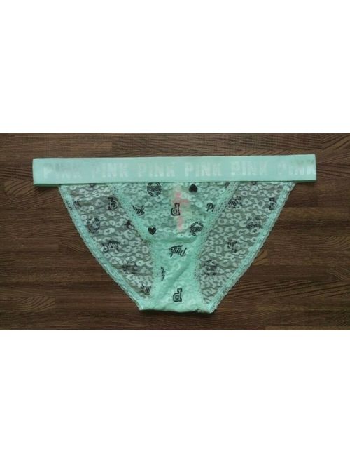 PINK by Victoria's Secret Lot pack of 5 Cotton&Lace Bikini Panties sz L