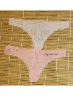 2 Victoria's Secret Dream Angel Thongs Panties Lace Trim Medium