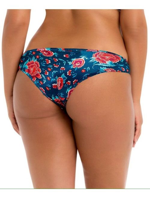 Women Panties,Bikinis"ILUSION"Size L.Floral Satin Soft Shiny W/Decoration Mexico