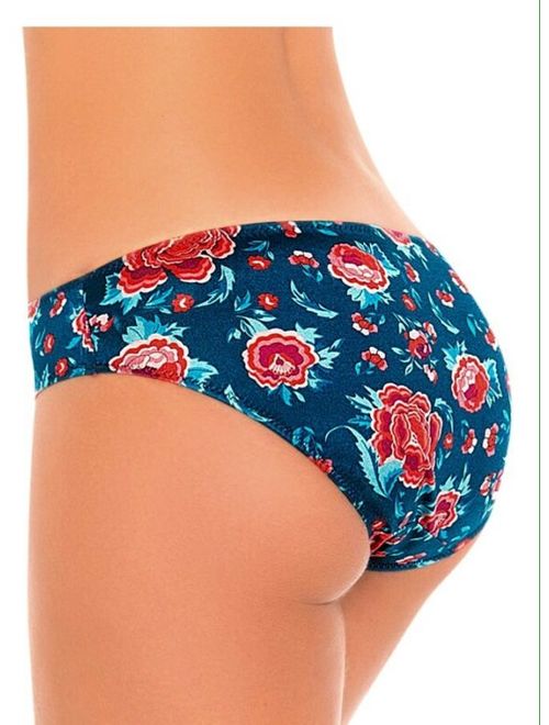 Women Panties,Bikinis"ILUSION"Size L.Floral Satin Soft Shiny W/Decoration Mexico