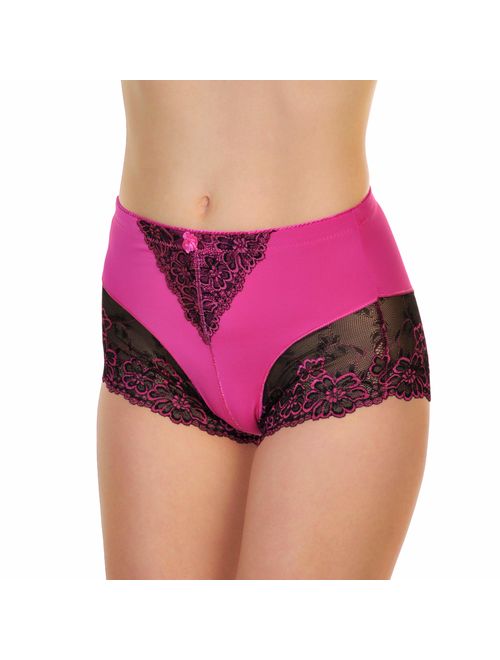 Angelina High Waist Boxer Briefs with Lace Accent Detail