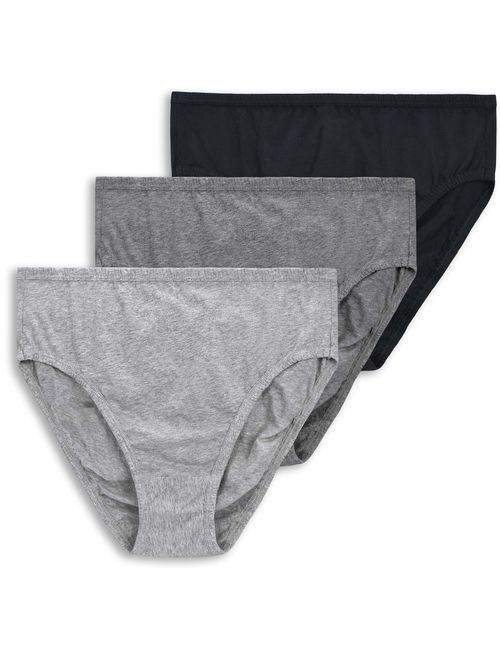 Wingslove 3 Pack Women's Comfort Soft Cotton Plus Size Underwear High-Cut Brief Panty