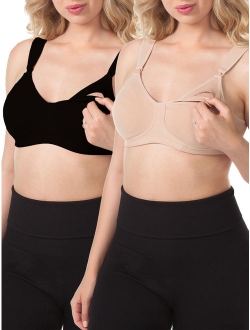 Loving Moments By Leading Lady Maternity To Nursing Wirefree Active Bra With Full Sling 2 Pack, Style L388