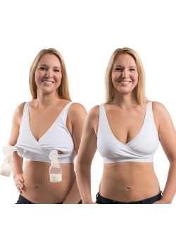 Rumina'S Pump&Nurse Relaxed All-In-One Nursing Bra For Maternity, Nursing With Built In Hands-Free Pumping Bra