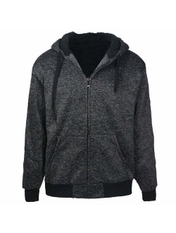 Gary Com Heavyweight Hoodies for Men, 1.8lbs Sherpa Lined Fleece Full Zip Up Plus Size Winter Sweatshirts Jackets