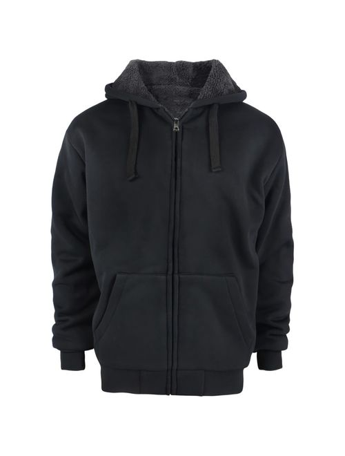 Gary Com Heavyweight Hoodies for Men, 1.8lbs Sherpa Lined Fleece Full Zip Up Plus Size Winter Sweatshirts Jackets