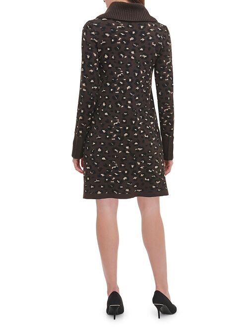 Tommy Hilfiger Leopard-Print Sweater Dress