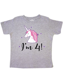 4th Birthday Cute Unicorn Toddler T-Shirt