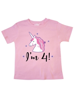 4th Birthday Cute Unicorn Toddler T-Shirt