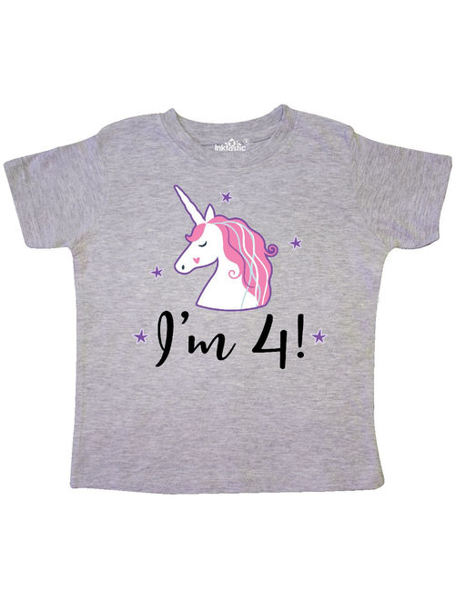 4th Birthday Cute Unicorn Toddler T-Shirt