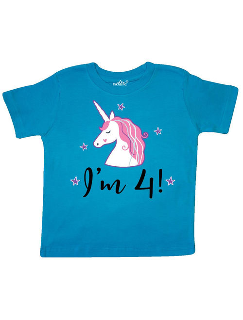 4th Birthday Cute Unicorn Toddler T-Shirt