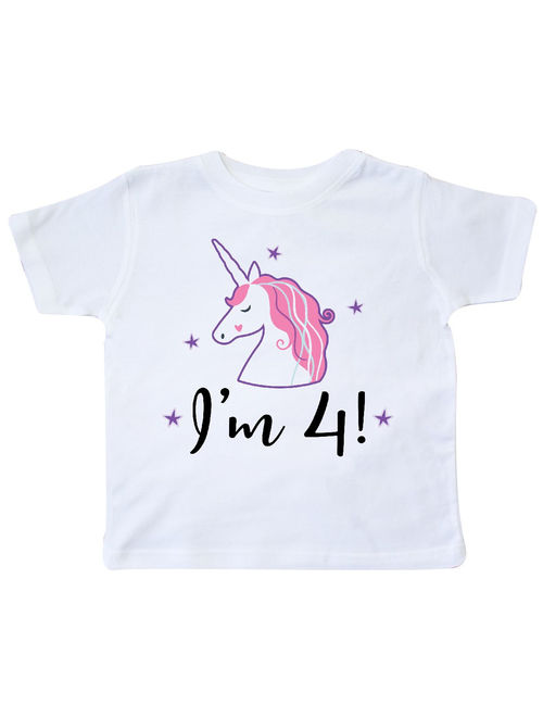 4th Birthday Cute Unicorn Toddler T-Shirt