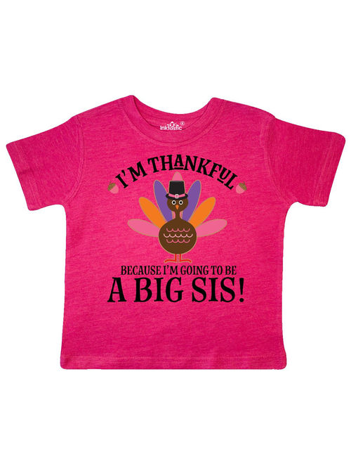 Thanksgiving Big Sis Announcement Turkey Toddler T-Shirt