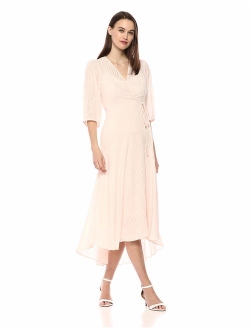 Women's Three Quarter Sleeve Maxi Wrap Dress